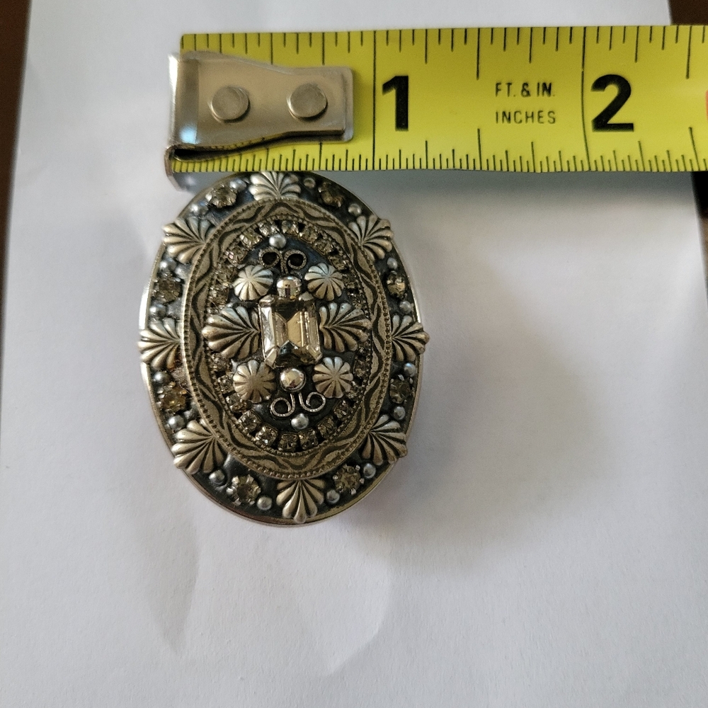 Michal Golan Convertible Brooch Pendant Vintage Silver Tone & Marcasite Pin